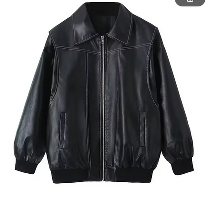 CrimsonStride™ Leather Jacket